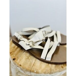 Gucci Women's Liquid‎ Gold Leather Thong Slingback SANDALS  size 39.5